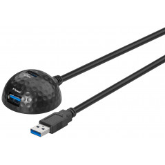 USB 3.0-forlængerkabel med 2-ports hub