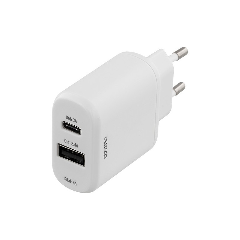 Opladere og kabler - Väggladdare med USB-C och USB