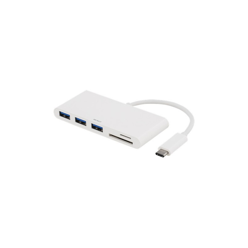 USB-kabel og USB-hubb - USB-C-hub med 3 USB 3.1-porte og hukommelseskortlæser