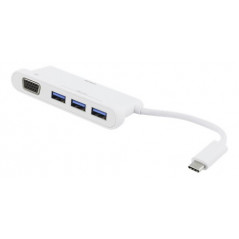 USB-C-hubb med 3 USB 3.1-portar och VGA-port