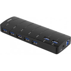 USB-kabel og USB-hubb - Deltaco USB-hubb 7 portar