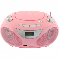 Champion boombox med CD, radio og MP3-afspilning pink