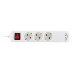 Fordeler med 3 udtag og 2 USB-porte (5 m kabel)