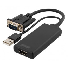 Skærmkabel & skærmadapter - VGA till HDMI-adapter