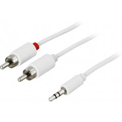 Deltaco lydkabel 3,5 mm til 2x RCA