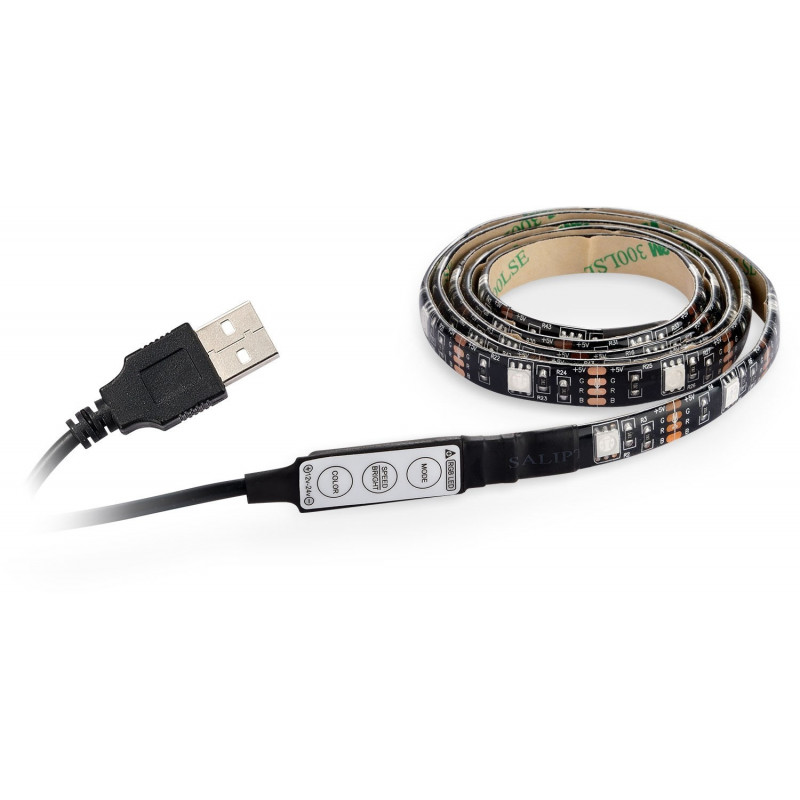 Sjove gadgets & gaver! - Selvklæbende 1 meters USB-drevet RGB-LED-lyskæde
