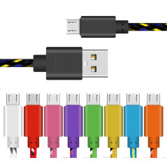 Flettet microUSB kabel i flere farver - BraidedUSBMicro | Billigtek...