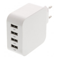 Strømforsyning til usb-ladere 4.8A, 4xUSB