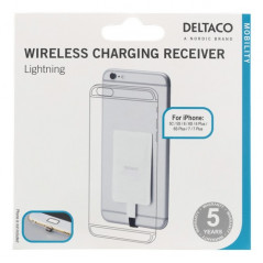 QI-adapter til trådløs opladning, Lightning fra Deltaco