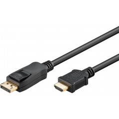 DisplayPort til HDMI-kabel, forgyldt, i flere længder