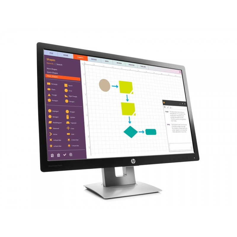 Billig computerskærm - HP EliteDisplay E242 24-skärm med IPS-panel (brugt) (Tilbud)
