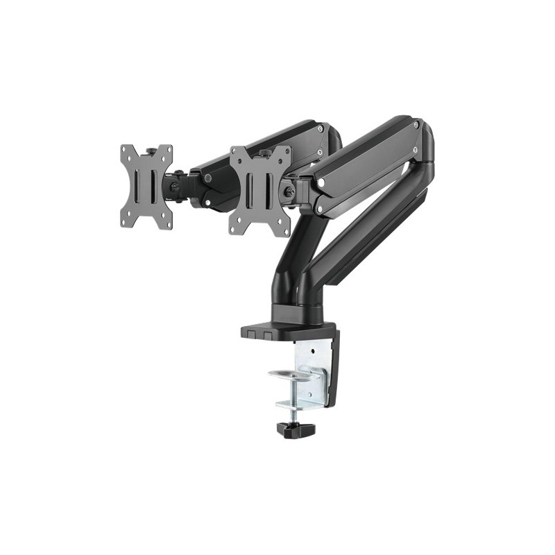 Tilbehør til computerskærme - Bordstativ med gasfjeder og VESA til 2x computerskærme 17-32", skærmarm