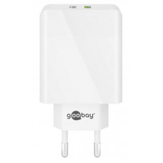 Opladere og kabler - Goobay Power Adapter med 2xUSB Quick Charge QC3.0 28W 2A