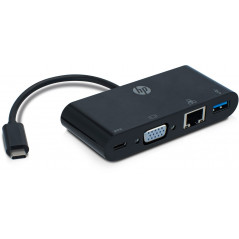 USB-kabel og USB-hubb - USB-C Multiport med VGA, USB-C, USB 3.0 och Ethernet anslutning