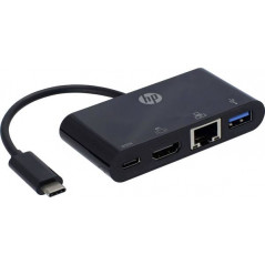 USB-C-Hubb med HDMI, USB-C, USB 3.0 och Ethernet anslutning