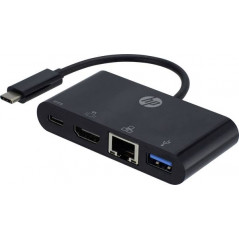 USB-C-Hubb med HDMI, USB-C, USB 3.0 och Ethernet anslutning