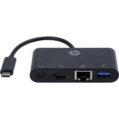 USB-kabel og USB-hubb - USB-C-Hubb med HDMI, USB-C, USB 3.0 och Ethernet anslutning