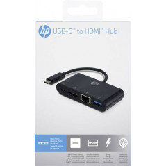 USB-kabel og USB-hubb - USB-C-Hubb med HDMI, USB-C, USB 3.0 och Ethernet anslutning
