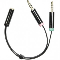Andet tilbehør - Headsetadapter 3.5mm han mic/stereo til 3.5mm hun 4-pin