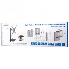 Øvrige tilbud - Tiltbart väggfäste med glashylla för TV (fyndvara)