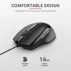 Gaming-mus - Trust Voca Ergonomisk USB-mus