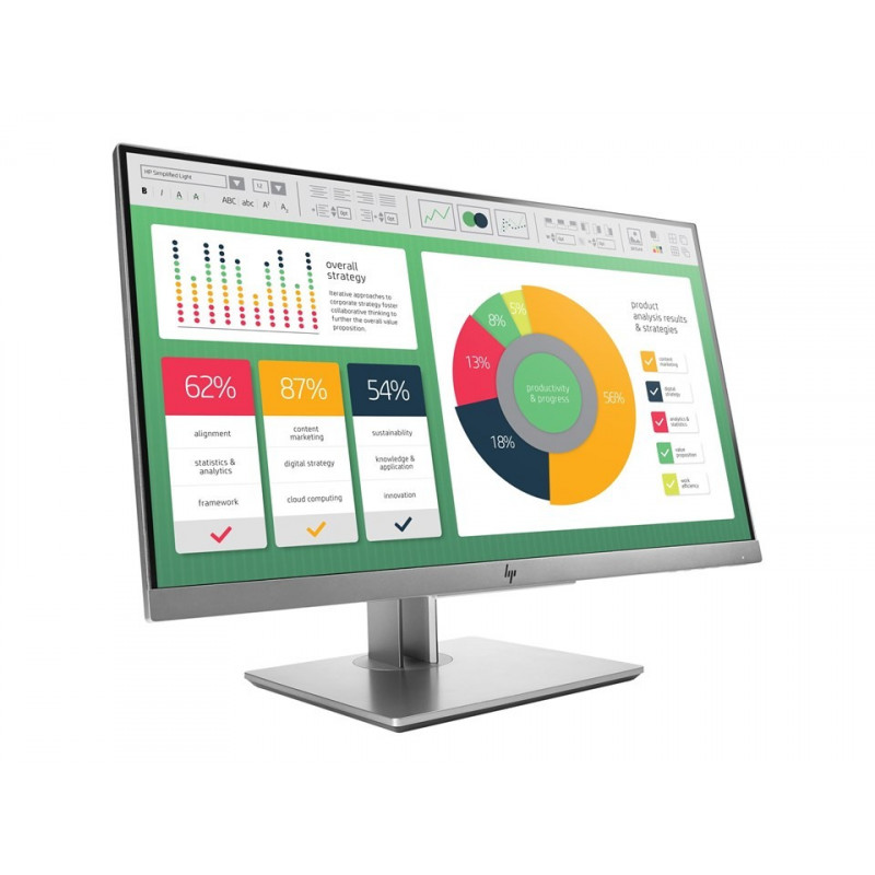 Brugte computerskærme - HP EliteDisplay 22" E223 IPS-skärm (beg)